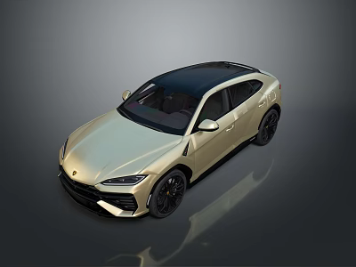 Golden Luxury SUV With Black Roof And Sleek Sporty Exterior Design 3d model