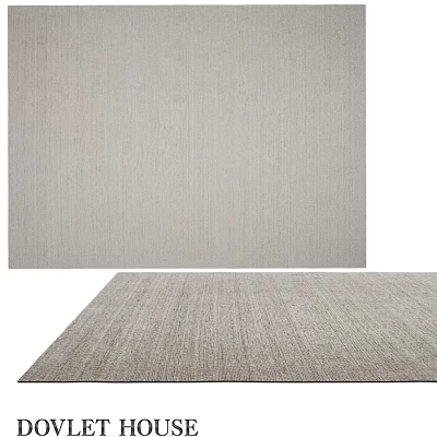 Neutral Toned Square Rug with Woven Texture for Living Room Decor 3d model