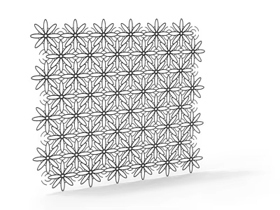 Architectural Decorative Panel With Intricate Repeating Star Shaped Floral Motifs In Geometric Grid 3d model