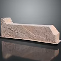 Natural Sandstone Structure With Rough Textured Surface On Black Reflective Base