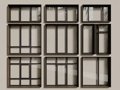 modern windows aluminum alloy windows casement windows floor-to-ceiling windows 3d model