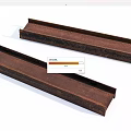 Rusty Metal Strips With Weathered Surface And Long Design Structure 3d model