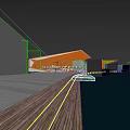 Modern Waterfront Building With Glass Facade Wooden Roof Pedestrians Boats And Trees