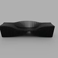 Modern Black Wavy Leisure Sofa Set With Vertical Stripes Design