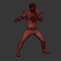 Green Superhero Wearing Helmet And Green Uniform In Dynamic Combat Stance