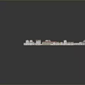 Traditional Architectural Complex 3D Model With Central Courtyard And Red Roofed Buildings