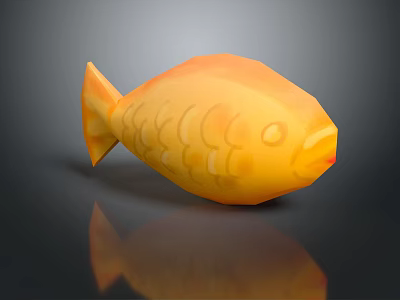 Modern Orange Fish Shaped Furniture Decor With Scale Texture And 3D Design 3d model