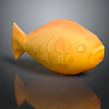 Modern Orange Fish Shaped Furniture Decor With Scale Texture And 3D Design