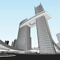 Modern Urban Hotel Building Featuring High Rise Architecture and City Skyline View