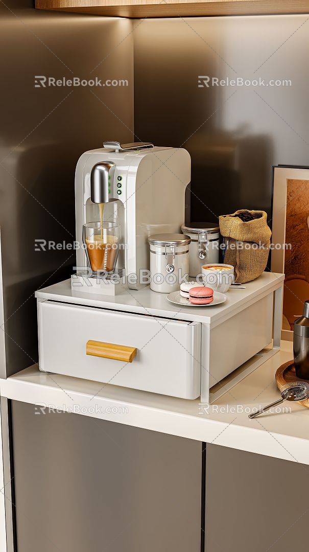 Kitchen Utensils Coffee Machine Drawer Bread Machine Kitchen Ornaments Kitchen Decorations Cup Coffee Cup 3d model