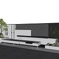 flowing water view wall 3d model