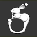 Stylish Silver Rabbit Shaped Ring As Fashionable Clothing Accessory Piece