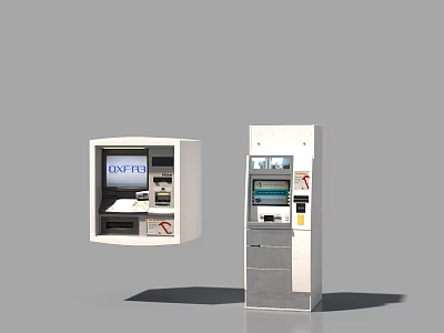 Modern Self Service Kiosks With Interactive Screens And Functional Interfaces 3d model