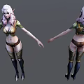 Modern game character tall pretty sister 3d model