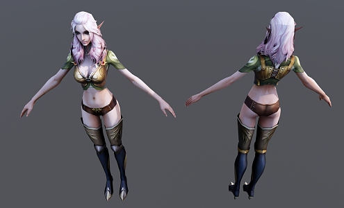 Modern game character tall pretty sister 3d model