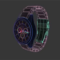 Black Wrist Watch With Stainless Steel Metal Band Stylish Chronograph Dial Modern Sleek Design