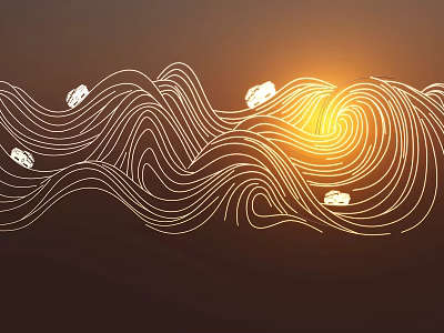 Wrought Iron Artistic Wave Design With Golden Light And Decorative Details 3d model