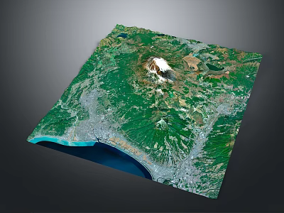 Stunning Mountainous Terrain Landscape With Lush Green Vegetation And Coastal Waters 3d model