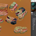 Layered Yellow Rock Terrain Models Featuring Stacked Stone Structures And Natural Texture 3d model