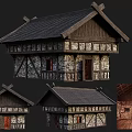 Ancient Architecture Traditional Design With Wooden Frames Stone Walls And Interior Details Multiple Views