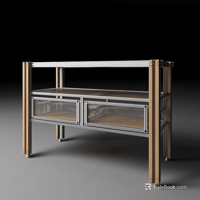 Inflatable Model Storage Shelf With Metal Frame And Mesh Drawers Design 3d model 