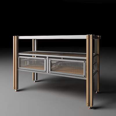 Inflatable Model Storage Shelf With Metal Frame And Mesh Drawers Design 3d model
