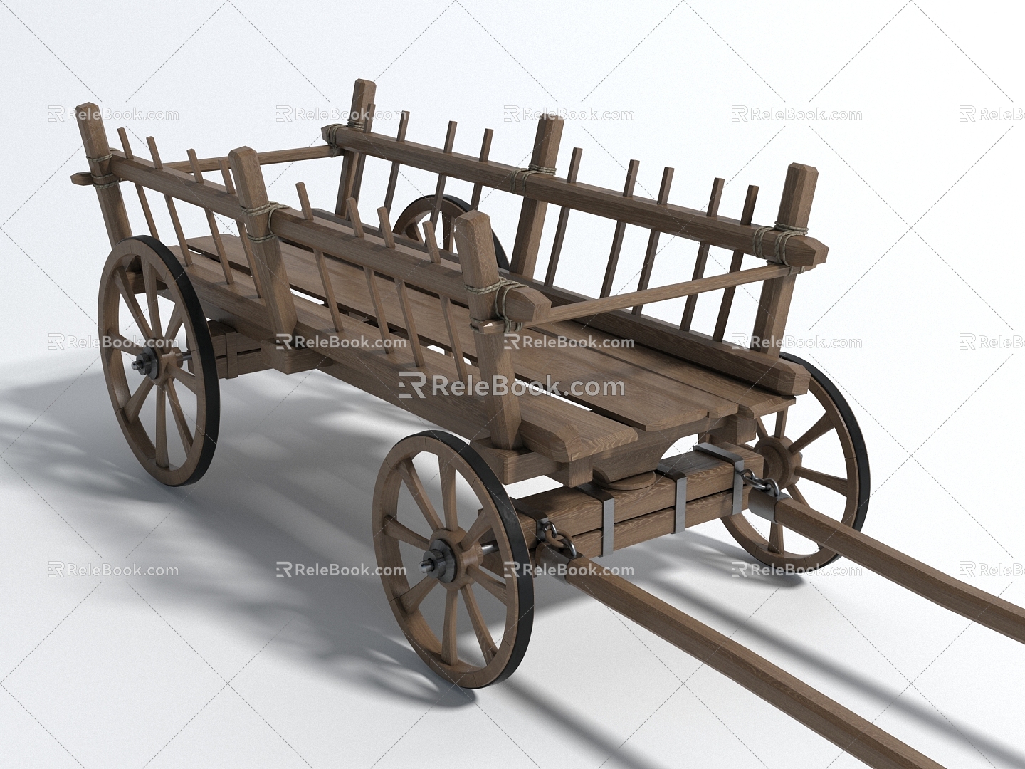 Chinese style carriage cart tool cart functional cart trolley carriage 3d model