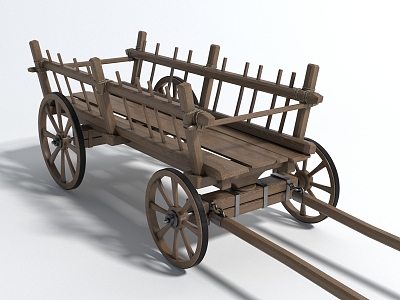 Chinese style carriage cart tool cart functional cart trolley carriage 3d model