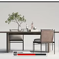 Modern Dining Table and Chair Combination Ornaments Combination 3d model