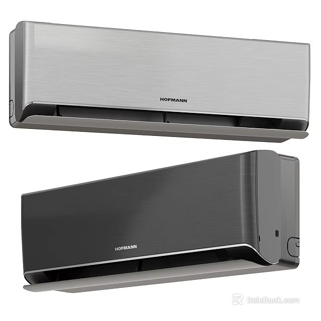 HISENSE Modern Wall Mounted Air Conditioner Fan With Silver And Black Design 3d model 