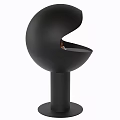 Stylish Black Modern Freestanding Fireplace with Burning Fire and White Pebbles