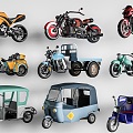 Three-wheeled motorcycle electric tricycle 3d model