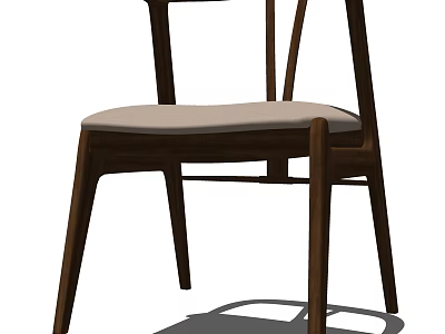Contemporary Leisure Chair Featuring Wooden Frame and Comfortable Padded Seat Design 3d model