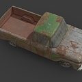 Scrap car abandoned car Ford classic pickup broken car broken car broken car low face number low model simple model game sub-era film and television level super realistic 3d model