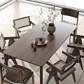 Dining table and chair combination 3d model