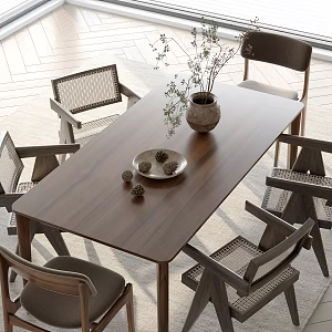 Dining table and chair combination 3d model