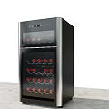 Modern Black Upright Wine Refrigerator With Glass Door And Wine Bottle Storage
