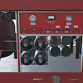 Highly Functional Red Fire Truck With Emergency Lights Ladder And Rescue Equipment