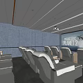 Luxury Club Theater With Comfortable Seats Big Screen Projector And Ambient Lighting