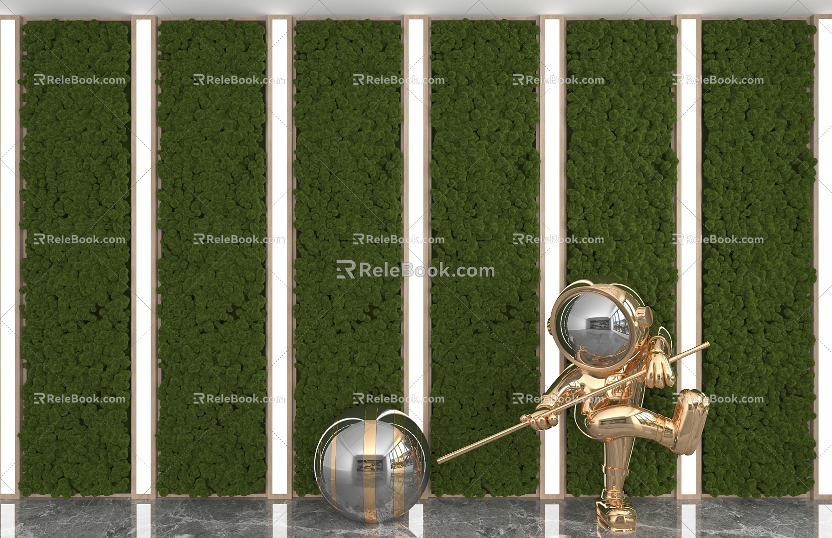 Modern background wall 3d model