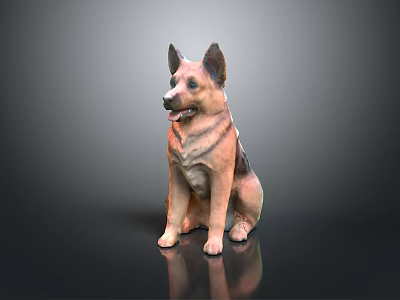 Modern Dog Wolfdog Black Back Dog Toy 3d model Modern Dog Wolfdog Black Back Dog Toy 3d model