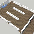 Room Layout Plan With Dimensions Entrance And Wavy Brown Flooring Design