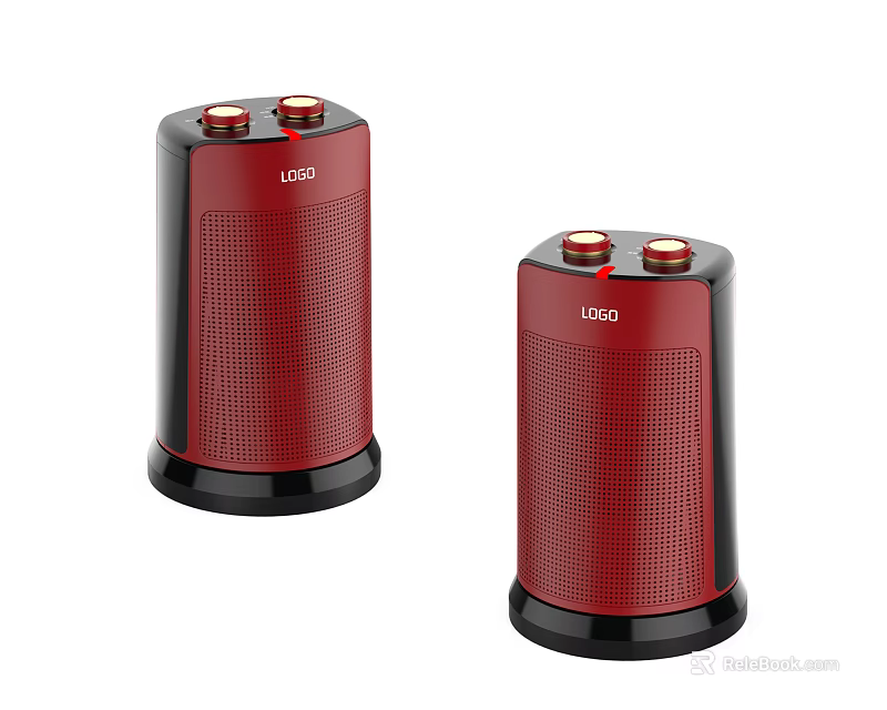 Red Wireless Speakers With LOGO And Mesh Grille Design For Home Audio 3d model 