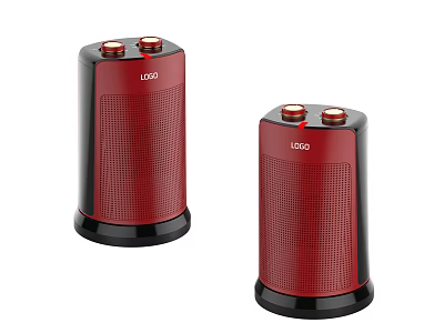 Red Wireless Speakers With LOGO And Mesh Grille Design For Home Audio 3d model