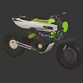 Futuristic White and Green Motorcycle With Modern Frame Sleek Body and Concept Design