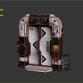 Futuristic Metallic Sci-Fi Gate Design With Number 13 And Geometric Patterns