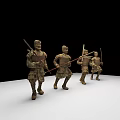 Ancient Terracotta Warrior Sculptures Depicting Armed Soldiers in Military Formation