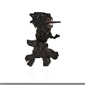 Dark Mythical Dragon Sculpture With Open Mouth Sharp Claws And Detailed Design