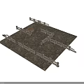 Decorative Miniature Railing And Fence Components With Various Shapes And Square Platform