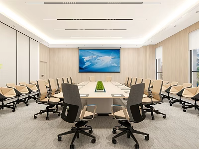 Modern Conference Room Training Room Large Conference Room Conference Table and Chair Combination Company Office Large Conference Room 3d model